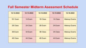 Fall Semester Midterm Schedule