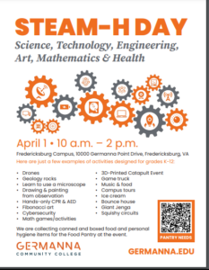 Germanna Community College STEAM-H day flyer