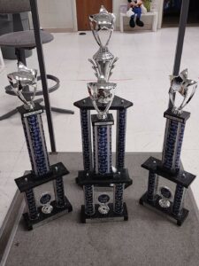 Trophies earned by the CHS band during their competition in Orlando, FL
