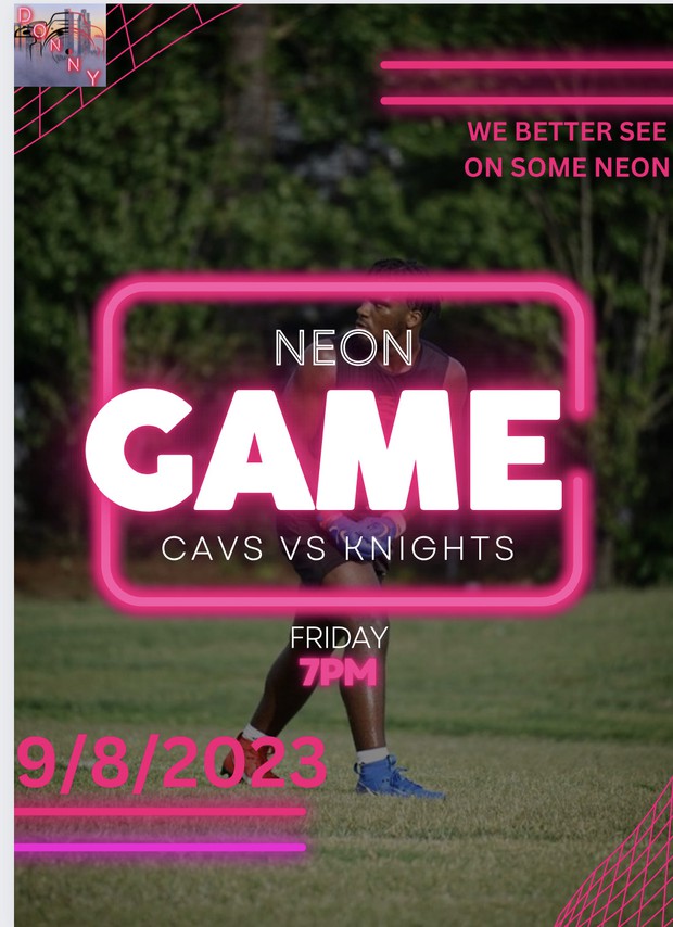 Cavs football Neon Game vs. the Knights
