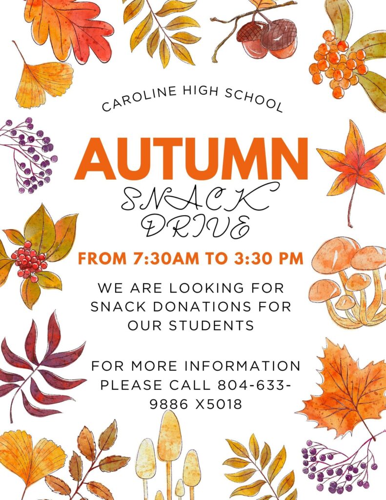 Autumn snack drive donation flyer