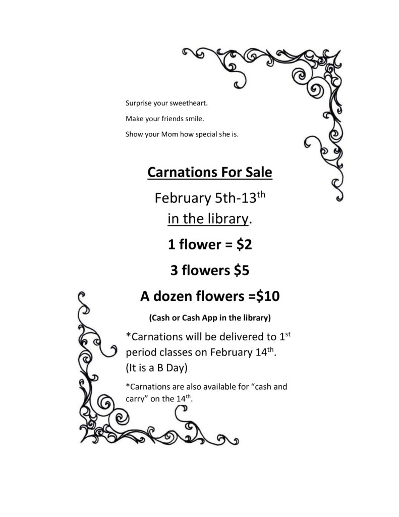 CHS Beta Carnation Sale