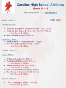 CHS Althletics for the week of March 11th-16th