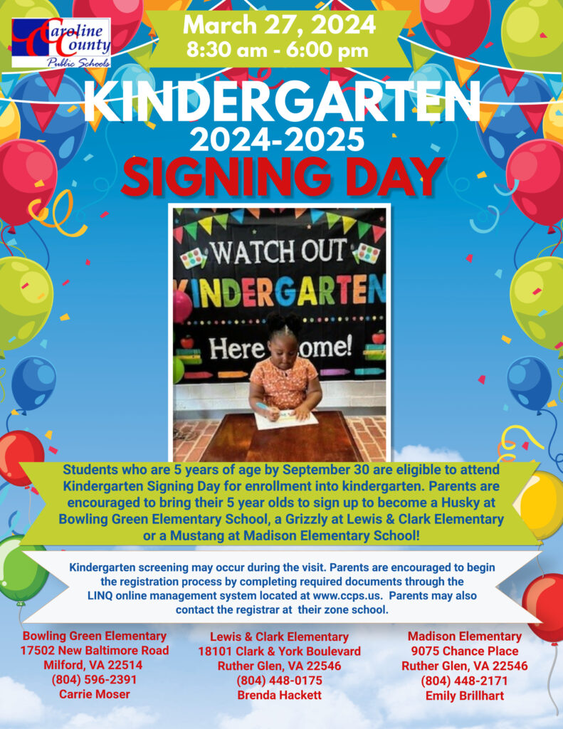 Kindergarten Signing Day