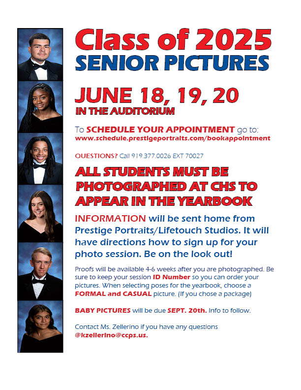 Class of 2025 Senior Picture Directions