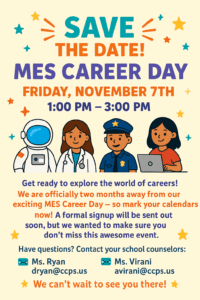 Flyer for MES Career Day.