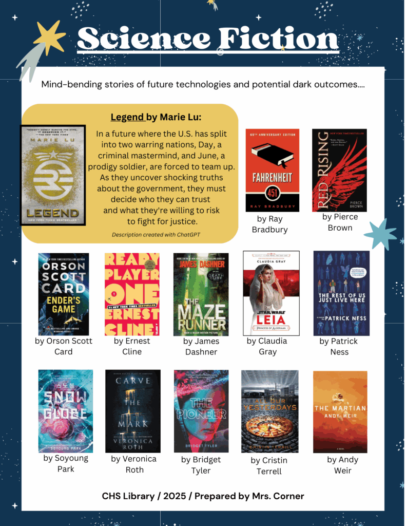 Step into the future with these science fiction reads featuring advanced technology, space exploration, and big “what if?” questions that challenge what it means to be human.